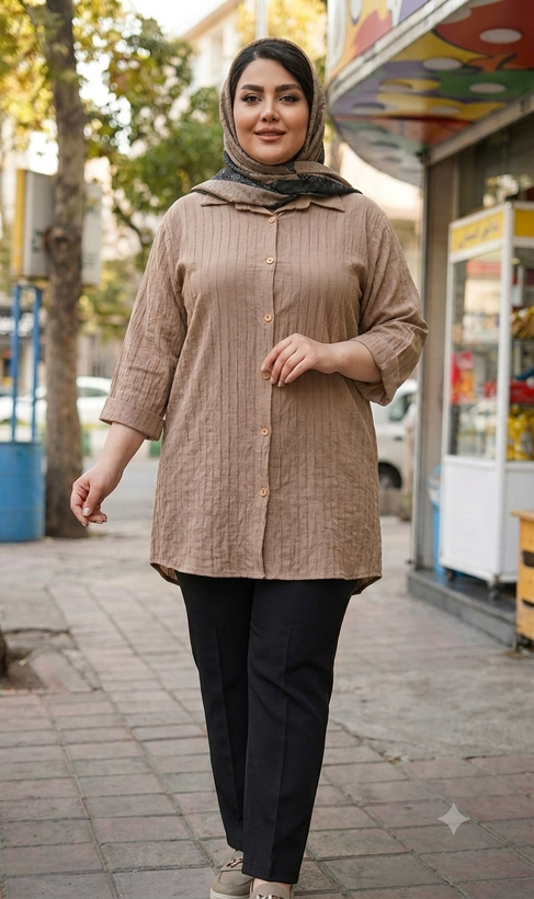 مانتو شومیزی سایزبزرگ خنک و سبک