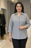 شومیز نخی راه راه قواره دار