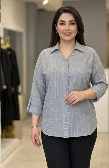 شومیز نخی راه راه قواره دار