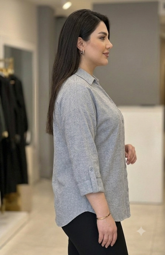 شومیز نخی راه راه قواره دار