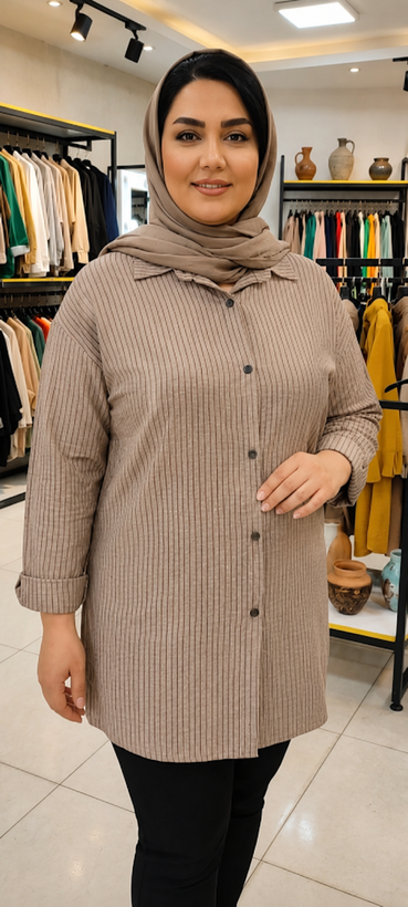 مانتو شومیزی راه راه قواره دار